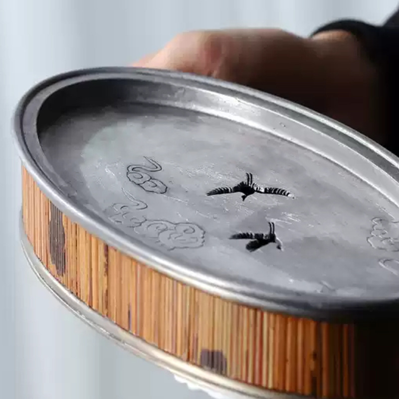 Ấm đun nước lưu trữ bằng tre Xiangfei, bọt khô, thuyền trà cổ cao cấp kiểu Đài Trung, ấm lưu trữ, đệm ấm, bàn trà cho một người