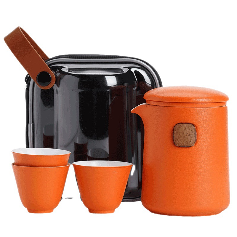 Mới Phong Cách Trung Hoa Lobo Nhanh Cup Gốm Một Nồi 3 Ly Ngoài Trời Di Động Du Lịch Trà Bộ Nhỏ Bộ Trà