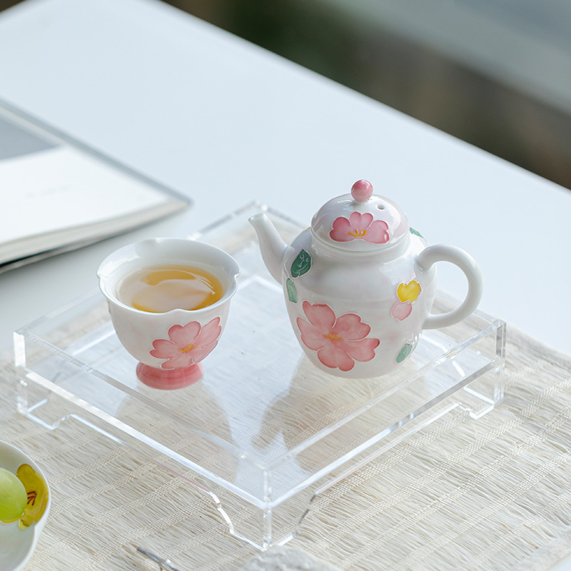 Cốc pha trà bát nắp vẽ tay Arita kiểu mới dụng cụ pha trà gia dụng gốm sứ đơn dụng cụ pha trà Kung Fu Nhật Bản bát trà gia dụng