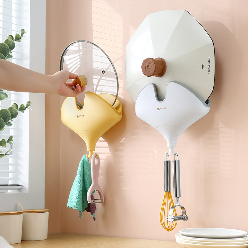 Giá Để Nắp Nồi không đục lỗ, giá để thớt, vật dụng lưu trữ nhà bếp treo tường, dụng cụ thần thánh, để thớt, treo gia dụng