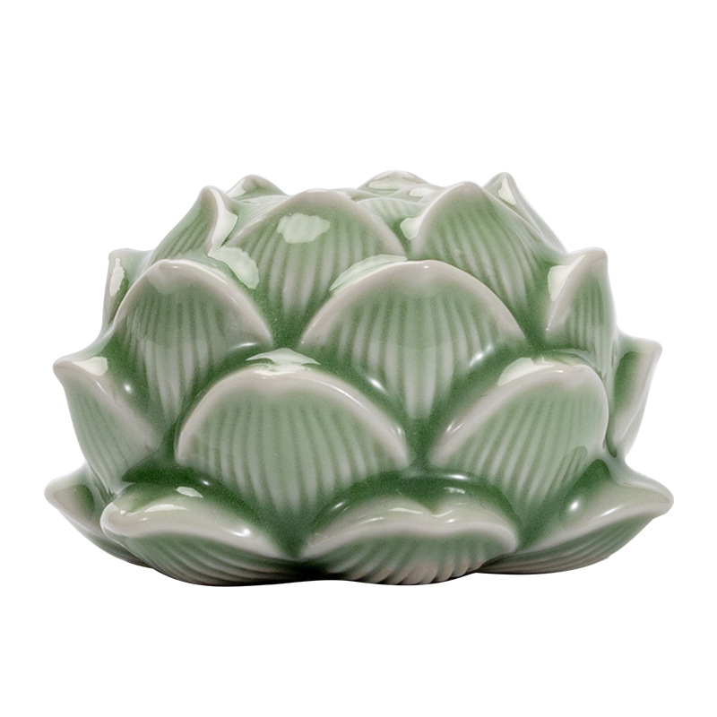 Gốm hoa sen mini sợi nhỏ cắm hương bàn gia dụng đồ trang trí thiền phụ kiện trà đạo phụ kiện hương liệu