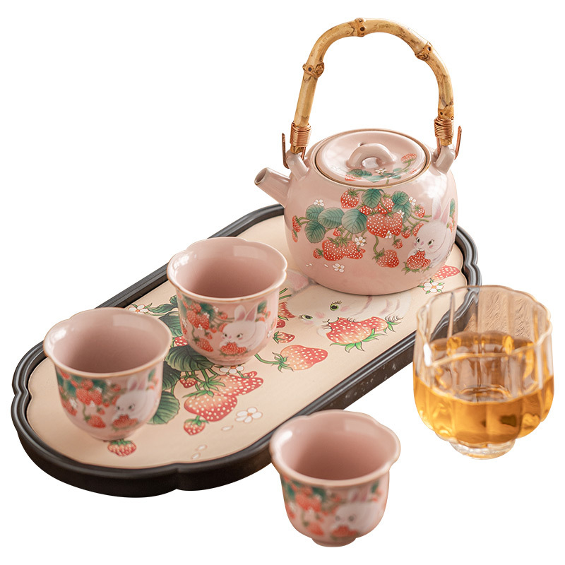 Bộ dụng cụ trà du lịch pha trà ngoài trời, bộ gốm sứ di động gia dụng, bình ba cốc