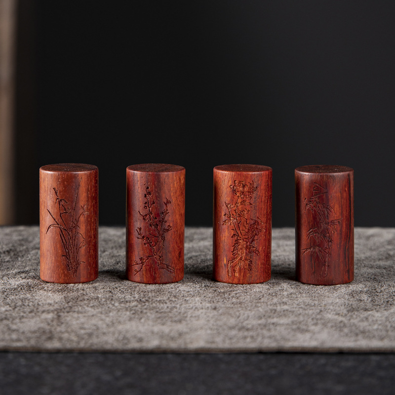 Nắp gỗ đàn hương đỏ chạm khắc thủ công, nắp gỗ cổ điển, khung nắp ấm, trà đạo Kung Fu, đồ trang trí chơi trà thú cưng