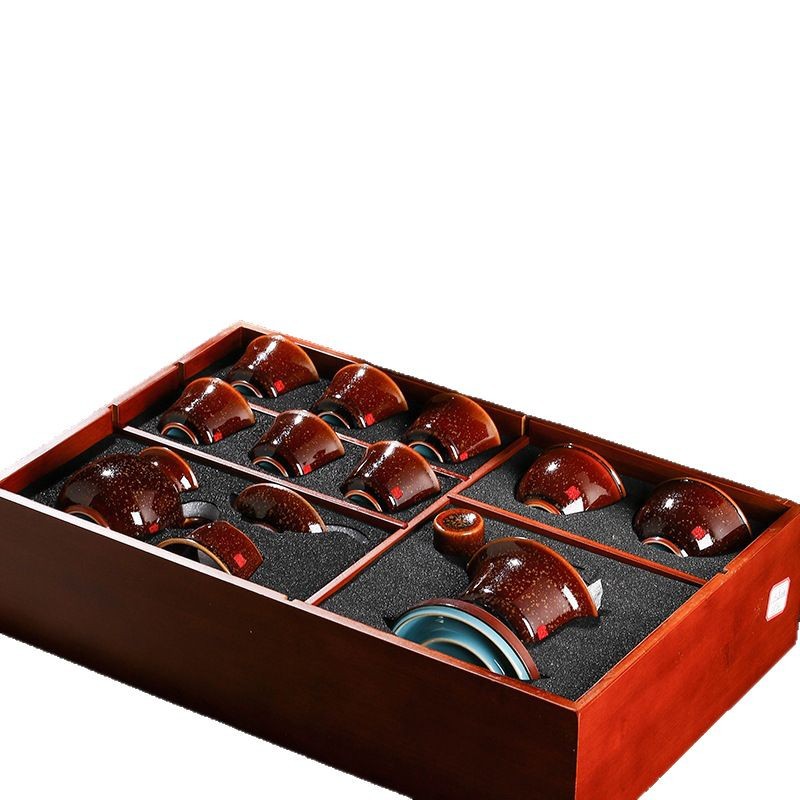 Cốc pha trà tráng men màu thay đổi dao của Zhang Bộ trà Kung Fu Trung Quốc gốm sứ cao cấp gia dụng Jun Yu Nan Hong