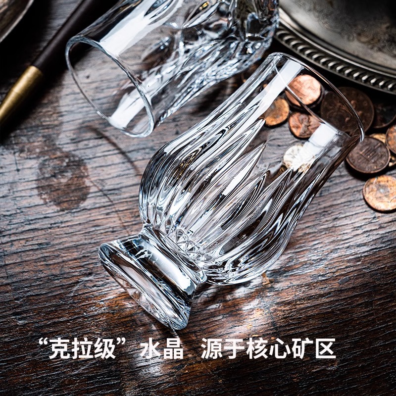 Ly rượu whisky thủy tinh pha lê Bộ ly cắt rượu Brandy cổ điển Gia dụng cao cấp