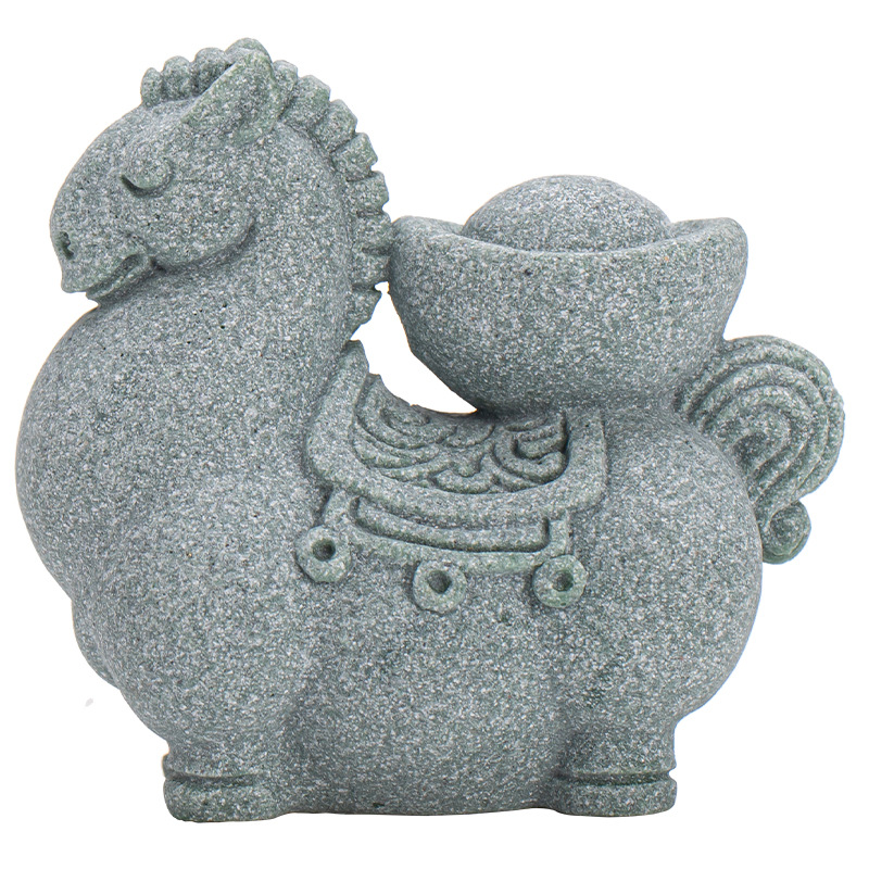 Đá sa thạch xanh trà sáng tạo thú cưng giàu có tốt lành trang trí văn phòng nhà thủ công bàn trà phụ kiện bút hương