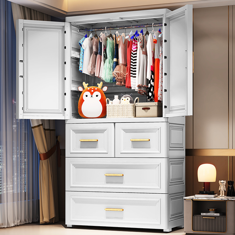 Tủ quần áo trẻ em siêu lớn Tủ Đựng Đồ ký túc xá phong cách Châu Âu lắp ráp tủ mở cửa lắp ráp nhựa tủ đựng đồ đơn giản