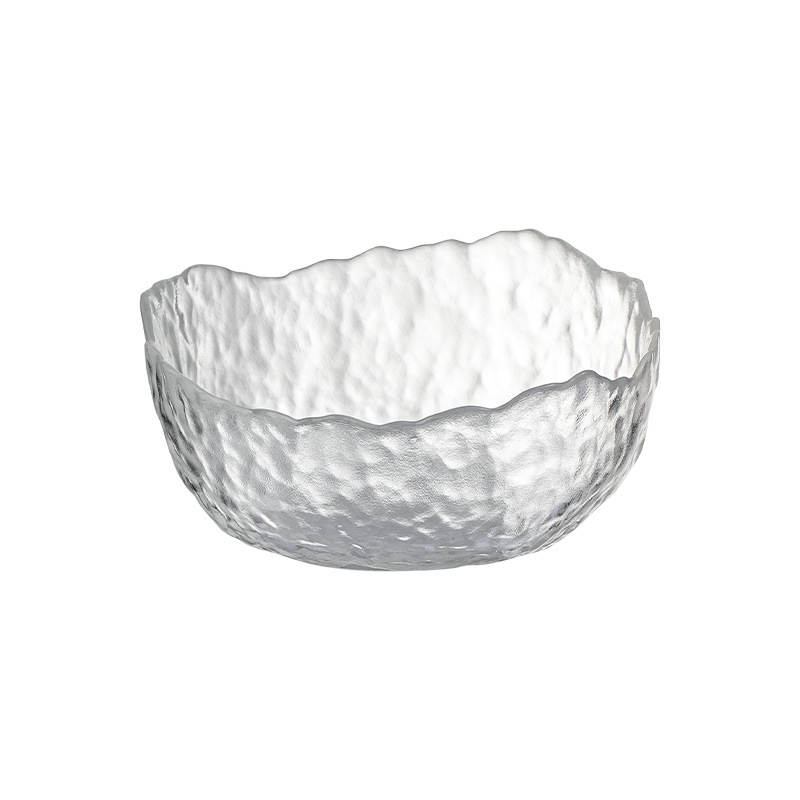 Bát tô thủy tinh trong suốt bán buôn, dày dặn, lớn, dùng đựng rau củ quả, salad, nấu ăn, hình tròn, viền vàng