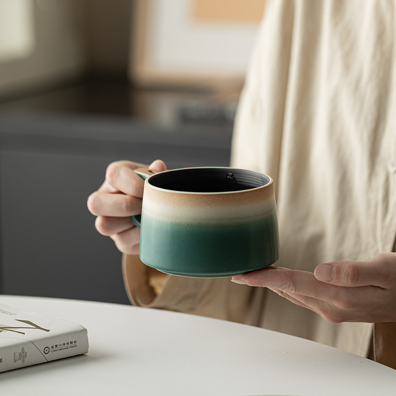 Bộ cốc và đĩa cà phê gốm sứ cốc mug giá trị cao gia dụng cốc nước chuyên dụng cá nhân cốc uống trà chiều văn phòng