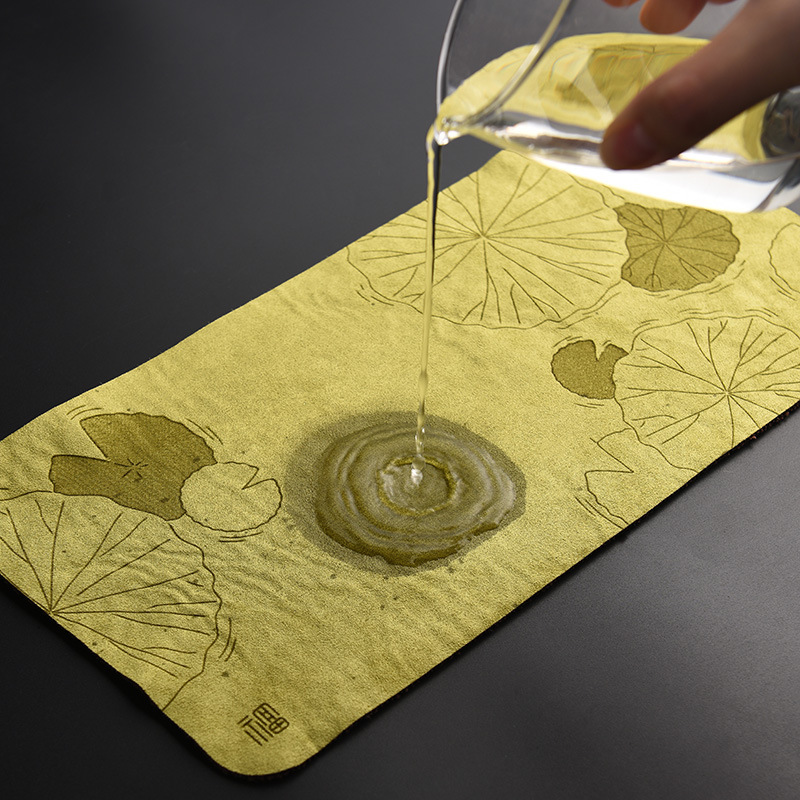Khăn trà thấm đa năng, khăn trà, thảm trà khô, bàn trà, thảm trà khô, đế lót ly trà dày, bàn trà khô