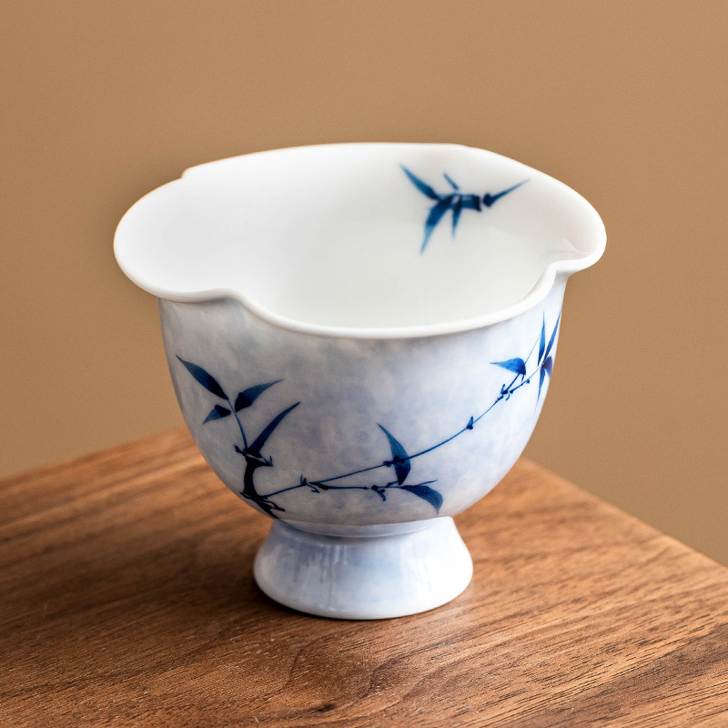 Mực nhuộm vẽ tay phong lan và tre cao cốc trà cốc gia dụng chủ nhà cốc đơn cốc sáng tạo mới phong cách Trung Quốc phụ nữ nếm trà