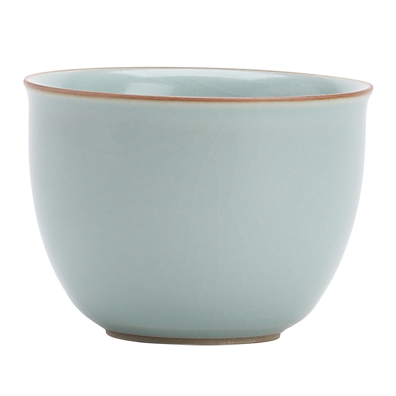 Cốc trà gốm sứ Trung Quốc Ruyao Tianqing cốc trà ngon cốc chủ nhân cốc trà Kung Fu dụng cụ trà có thể nâng cốc đơn tách trà cốc trà