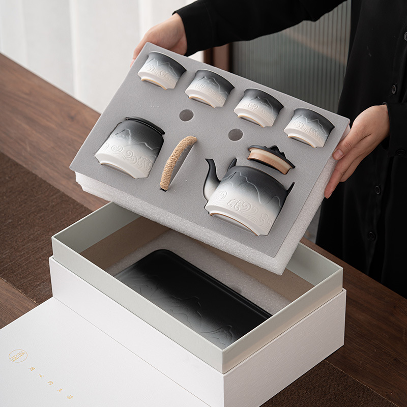 Bộ bọt khô Shanhai Guan Bộ dụng cụ trà Kung Fu đơn giản Bộ trà quà tặng doanh nghiệp Bộ trà nhỏ