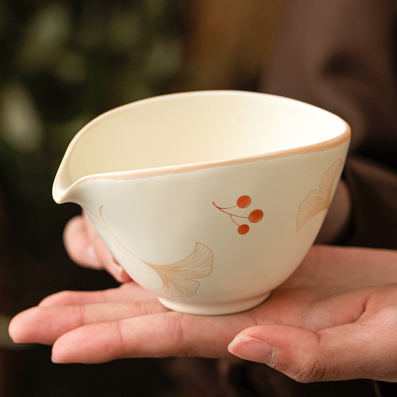 Cốc công bằng bạch quả màu be cốc công bằng gốm mẫu mới 2025 cốc đồng phục tách trà cốc đồng phục gia dụng biển trà cốc đồng phục chịu nhiệt