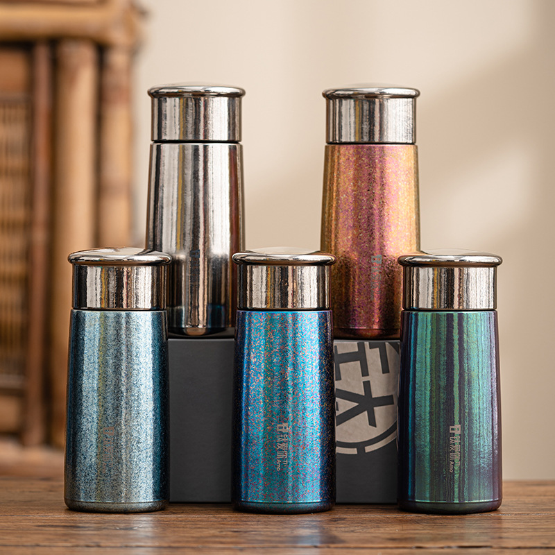 Cốc giữ nhiệt hai lớp titan nguyên chất cốc nước có giá trị cao cho nam và nữ Cốc pha trà tách tách trà Om pha lê Titan