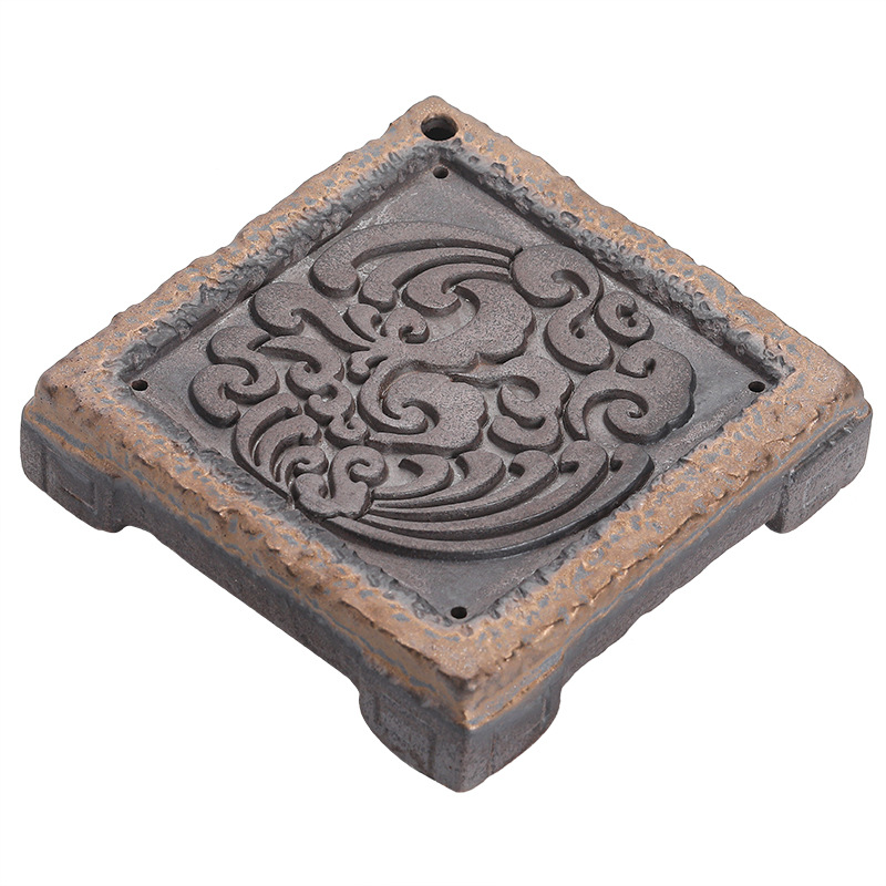 Ấm trà gạch Hán cổ, khay trà gốm sứ gia dụng kiểu Nhật, khay trà mini đựng nước, khay pha khô đơn