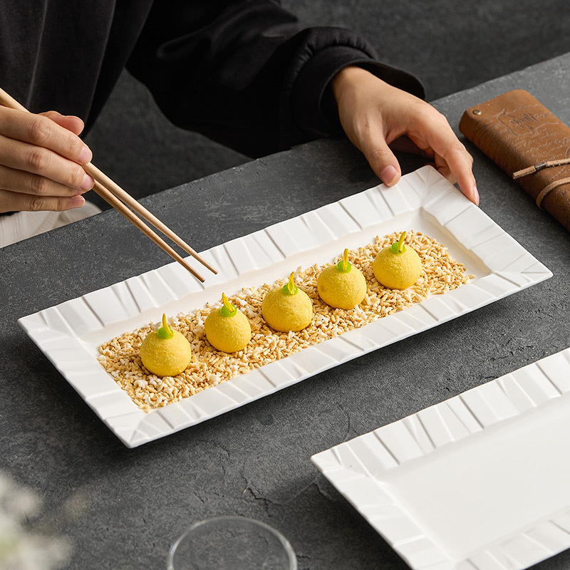 Đĩa đặc biệt cho sushi gốm Origami, đĩa chấm điểm, bộ đồ ăn sáng tạo, đĩa dài, đĩa bánh ngọt phương Tây, đĩa sashimi
