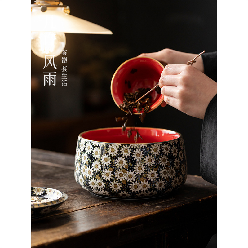 Rửa trà, rửa bút, làm thủ công cao cấp, thùng nước bằng vàng và bạc, phế liệu gia dụng, bộ trà lớn, bán buôn gốm sứ Jianshui