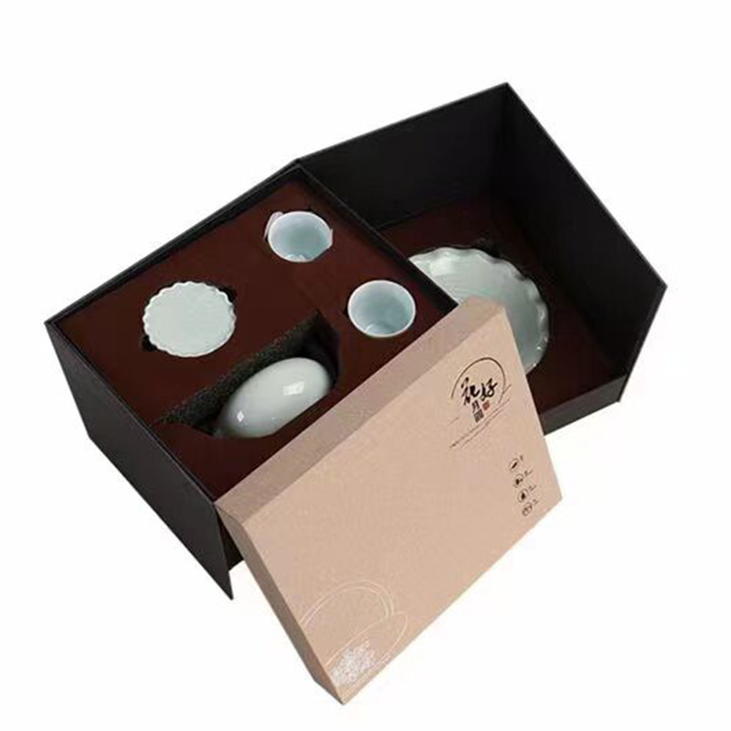 Dụng cụ trà gốm sứ Yingqing nhỏ cầm xà một ấm bốn cốc gia dụng gia dụng quà tặng gia dụng ấm trà văn phòng bộ hộp quà