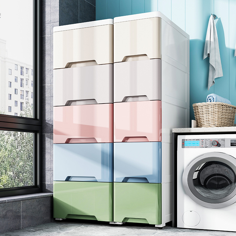 Tủ lưu trữ khe hở 20-30cm Tủ đựng đồ nhựa kiểu ngăn kéo Tủ hoàn thiện nhà bếp Tủ phòng tắm Tủ hẹp màu trơn