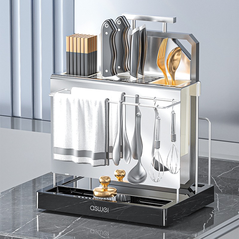 Giá để dao, giá để đồ, mặt bàn bếp đa chức năng, giá để dao, thớt, ống đũa, Giá để đồ, giá để đồ tích hợp dao