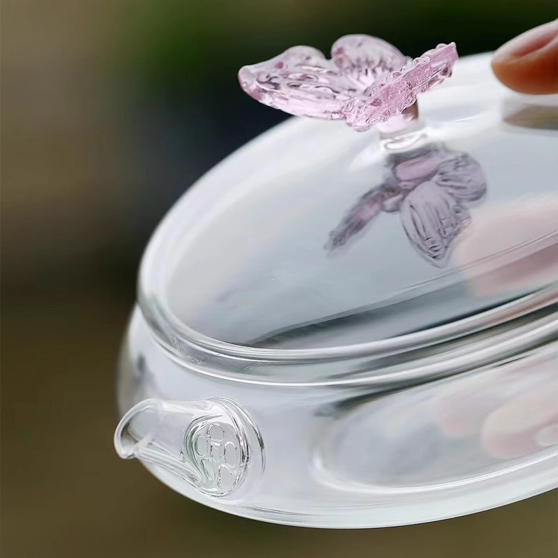 Ấm trà chiết xuất lạnh thủy tinh, ấm trà lạnh, ấm trà xanh chịu nhiệt, ấm trà hoa nữ, ấm trà pha trà đá mùa hè