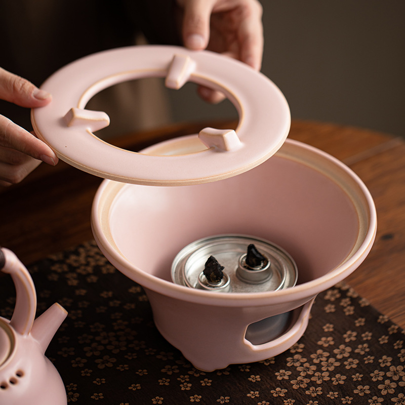 Bộ ấm trà pha trà bằng bột anh đào, bếp ấm trà pha trà kiểu Trung Quốc dùng trong gia đình ngoài trời, bếp nấu trà bằng gốm thô