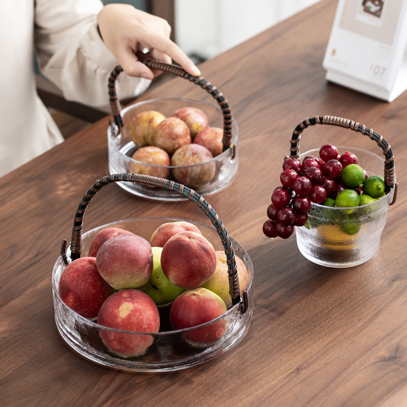 Khay đựng trái cây Thủy Tinh Titeng, bàn trà phòng khách gia dụng Bắc Âu sáng tạo, Khay đựng trái cây sấy khô, khay đựng trái cây, khay đựng đồ uống trong Xô đá