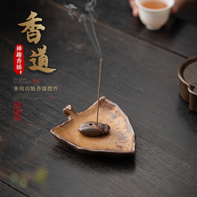 Zenqu cổ gốm hương đế nhà trong nhà sáng tạo hương agarwood hương gỗ đàn hương hương hương hương hương đồ trang trí