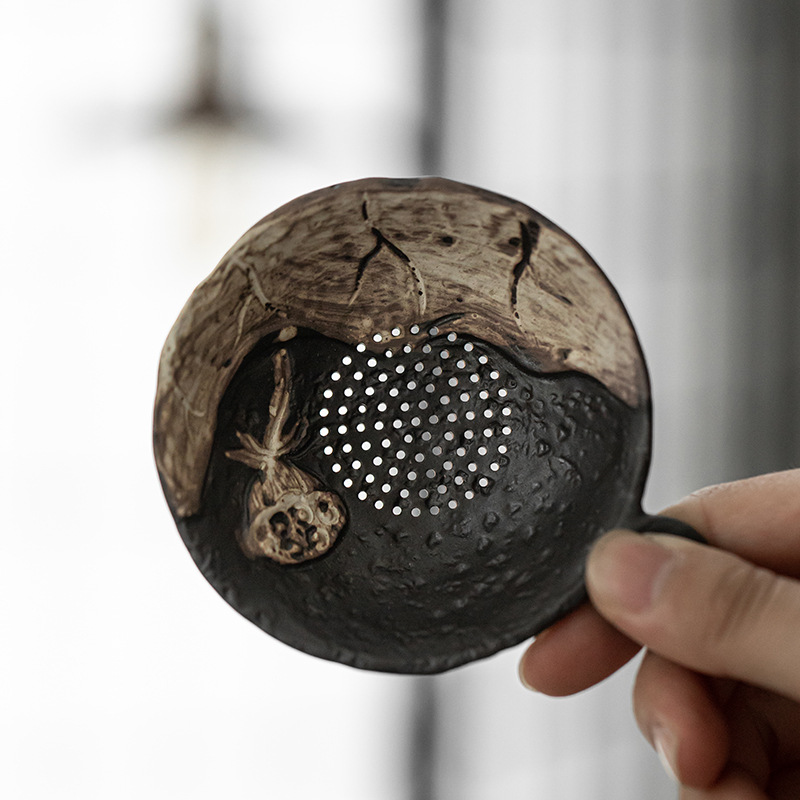 Bộ Lọc gốm cổ điển Wabijifeng Bộ lọc trà một mảnh bằng sứ Bộ Lọc tách trà Trà đạo Kung Fu