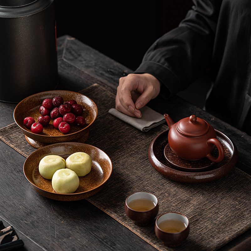 Nồi đổi lò thủ công kiểu Nhật, ấm lưu trữ cỡ nhỏ bằng gốm, đệm nâng ấm, Khay đựng ấm, Bộ trà Kung Fu, bàn trà