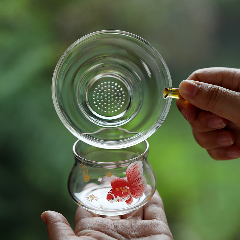 Cao borosilicate thủy tinh chịu nhiệt lọc trà lọc trà bộ phụ kiện lọc lá trà tách trà phễu