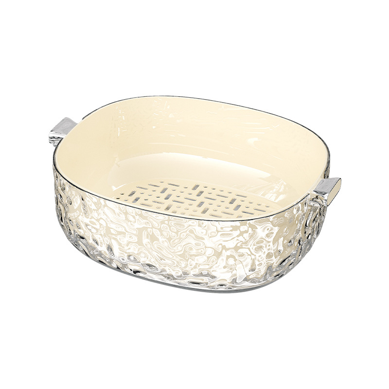 Chậu rửa rau hai tầng, giỏ thoát nước, khay đựng trái cây kiểu mới dùng trong nhà bếp đa năng, giỏ lọc Rau phòng khách, giỏ rửa rau