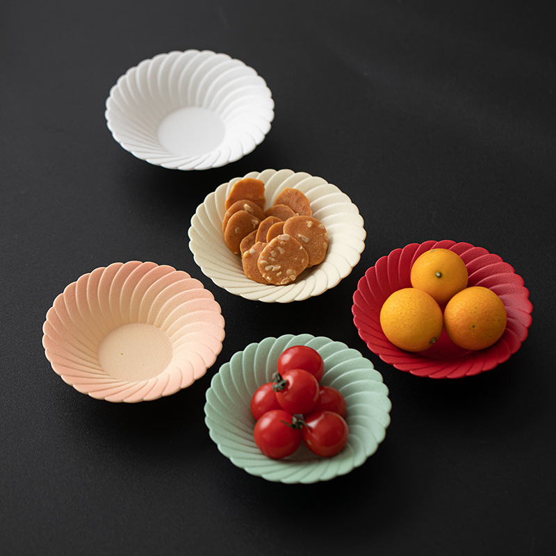Đĩa phục vụ pháo hoa Đĩa hoa quả gốm sứ cỡ nhỏ kiểu Trung Quốc Đĩa ăn vặt gia dụng Phòng khách Đĩa phục vụ đồ ăn nhẹ Khay trái cây Đĩa hạt