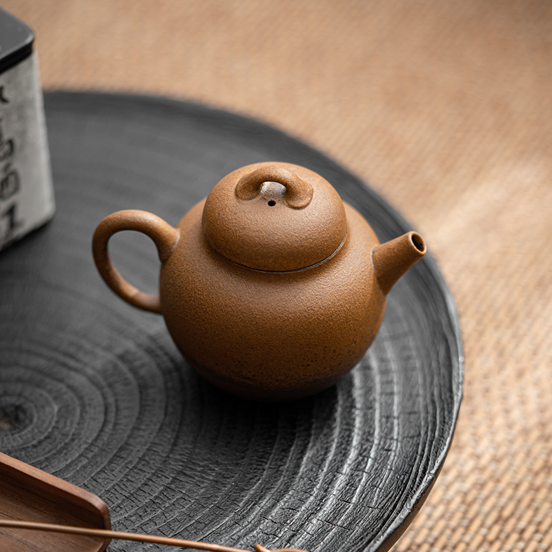 Ấm trà tráng men nước sốt ấm đơn gia dụng ấm pha trà cổ điển kiểu Nhật dụng cụ pha trà gốm thô Lỗ Bóng Lọc gốm Sứ dụng cụ pha trà Kung Fu