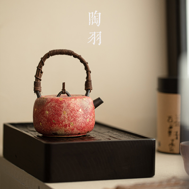 Ấm trà màu đỏ gốm đá mỏ, dụng cụ pha trà cổ, dụng cụ pha trà Kung Fu, ấm trà dung tích lớn, ấm trà đơn