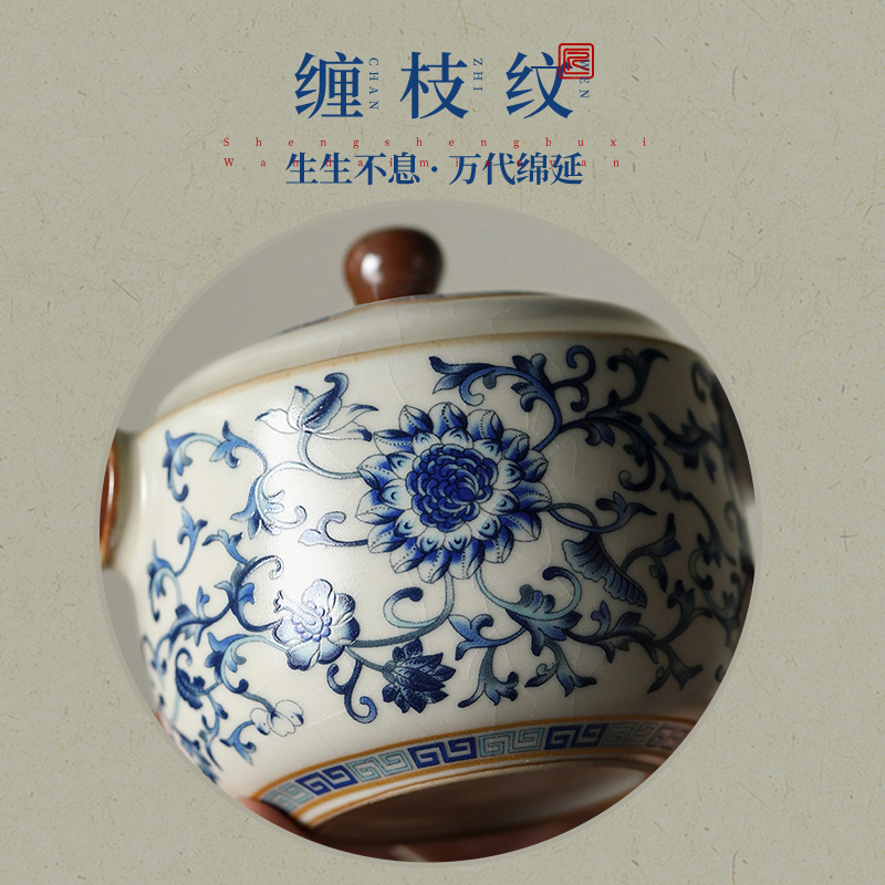 Bộ ấm trà du lịch Ru Kiln di động Bộ ấm trà Kung Fu ngoài trời cao cấp cho một người uống một bình hai cốc cốc nhanh