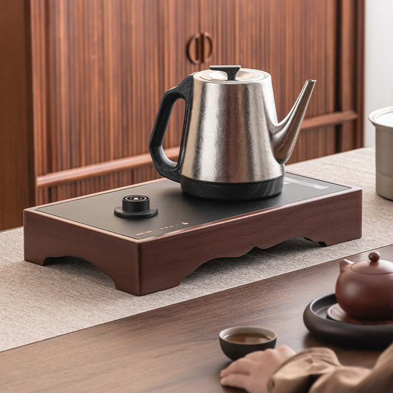 Khung bếp trà điện bằng gỗ óc chó Khung gỗ rắn 39,5*22,5 Bàn trà nhúng Khung đứng điện từ