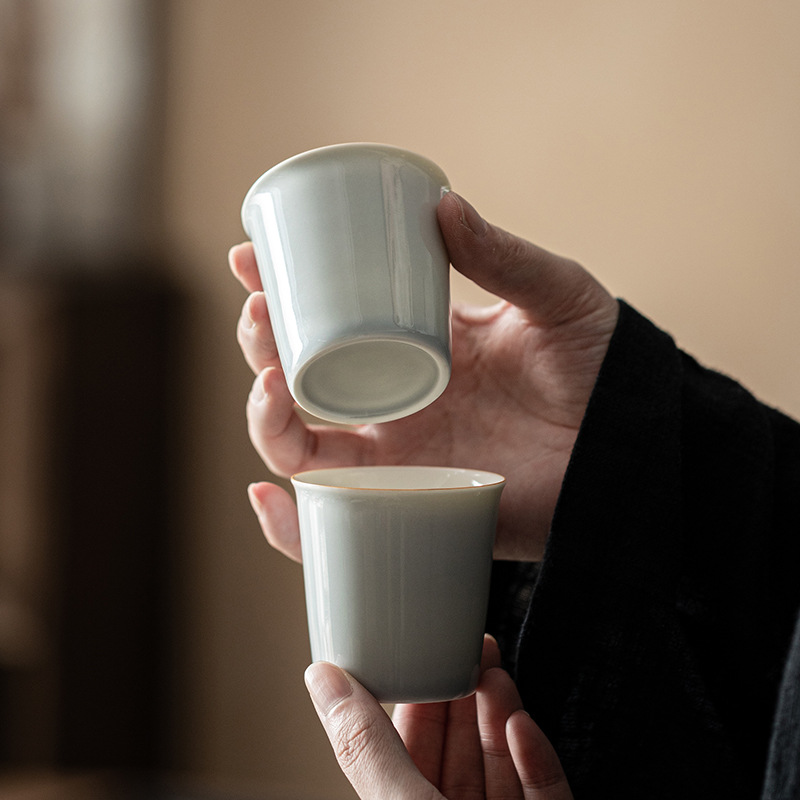 Cốc Coca xám đá kiểu Nhật cốc cầm tay cỡ lớn cốc nước gốm sứ cốc trà dung tích lớn cốc chủ nhân cốc đơn nung nhiệt độ cao