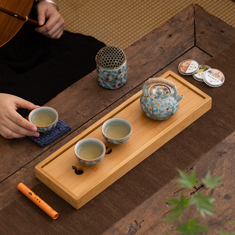 Bộ ấm trà Ru Kiln Văn hóa và Sáng tạo Jihuan Quà tặng du lịch di động dành cho các nhà lãnh đạo và người cao tuổi Công ty cao cấp Quà tặng doanh nghiệp Quà lưu niệm