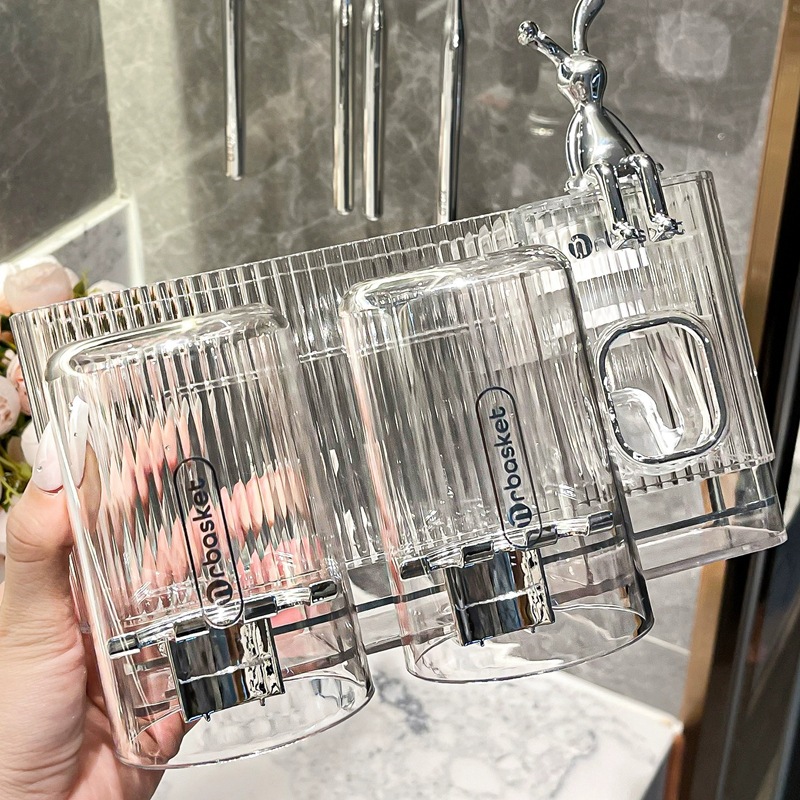 Giá để bàn chải đánh răng và kem đánh răng sang trọng không cần đục lỗ treo tường nhà vệ sinh bàn chải đánh răng cốc đựng răng điện