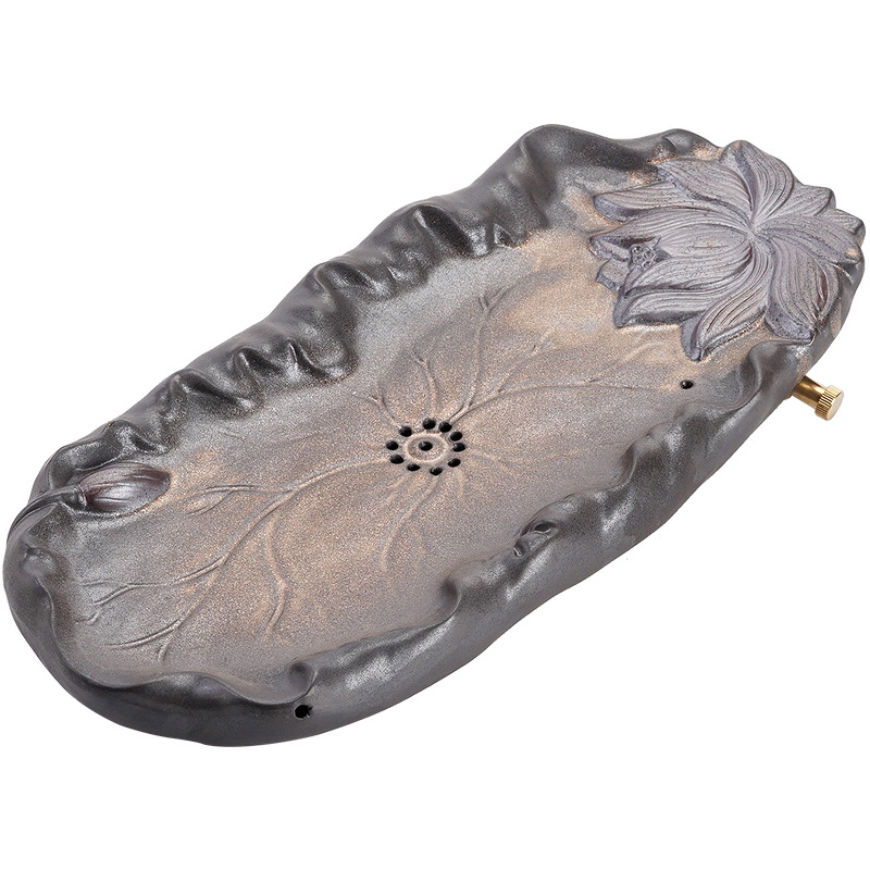 Khay trà Yiyiqinglian khay trà tráng men sắt mạ vàng kiểu Nhật, ngăn chứa nước và thoát nước gia dụng, Khay trà bàn trà