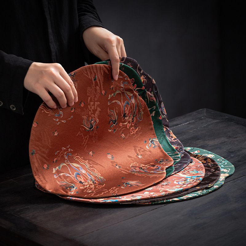 Thảm trà nhỏ Đôn Hoàng, thảm trà chống thấm nước thiền kiểu Trung Quốc, sợi mây thơm, thảm bọt khô, bàn trà, thảm cách nhiệt, bộ trà, phụ kiện trà đạo