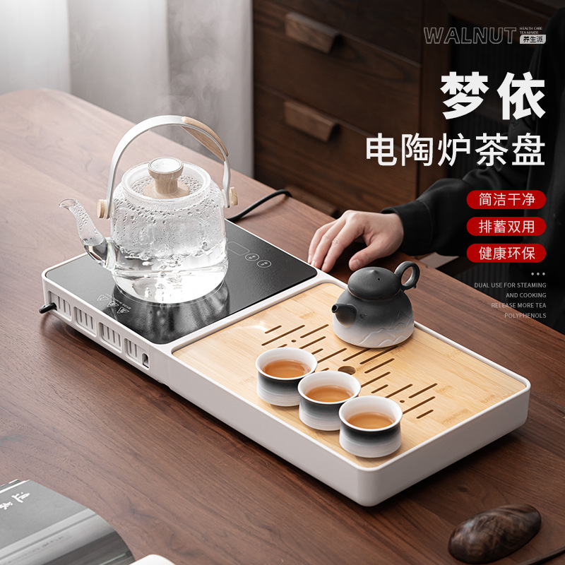 Khay trà bếp gốm điện melamine tự động dùng trong gia đình pha trà đun nước tích hợp lưu trữ và lưu trữ đa năng Khay trà pha khô