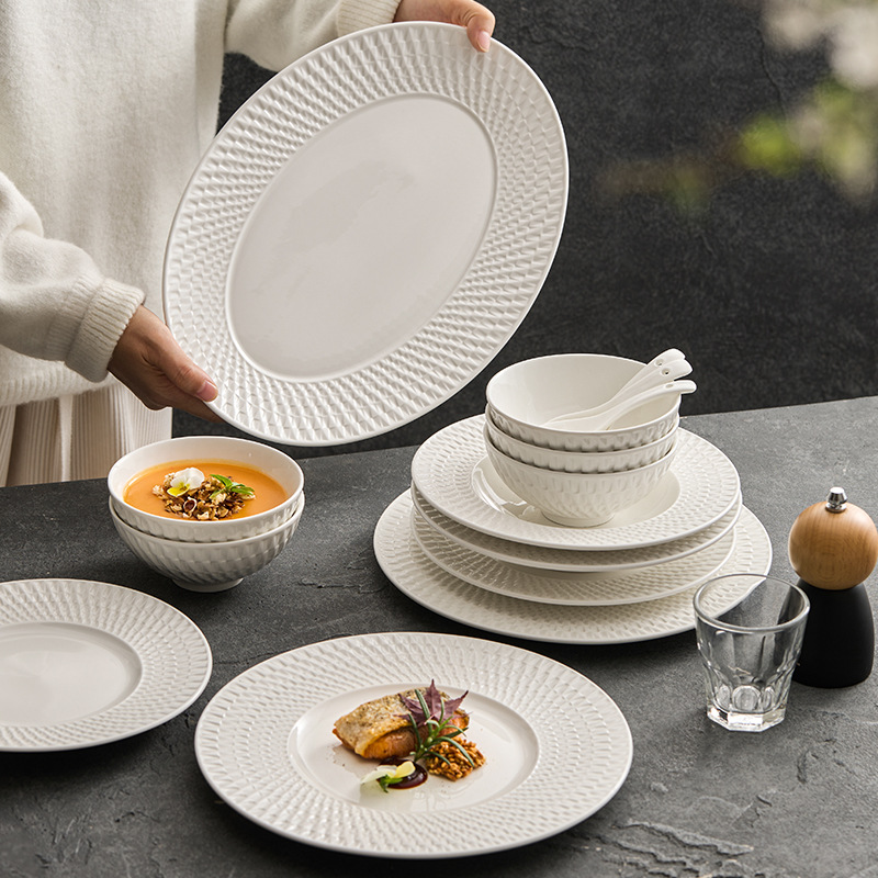 Bộ đồ ăn gốm sứ chạm nổi nhà máy Bộ đồ ăn tráng men màu kem Bộ đồ ăn Bộ đồ ăn Bộ đồ ăn Bộ đồ ăn Bộ đồ ăn Bộ đồ ăn Bộ đồ ăn tân gia