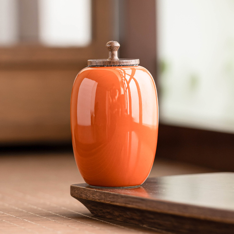 Bình đựng lá trà Sujin bằng gỗ mun, bình đựng trà cỡ nhỏ bằng gốm sứ gia dụng, bình kín khí chống ẩm, đồ trang trí sáng tạo, bình rỗng