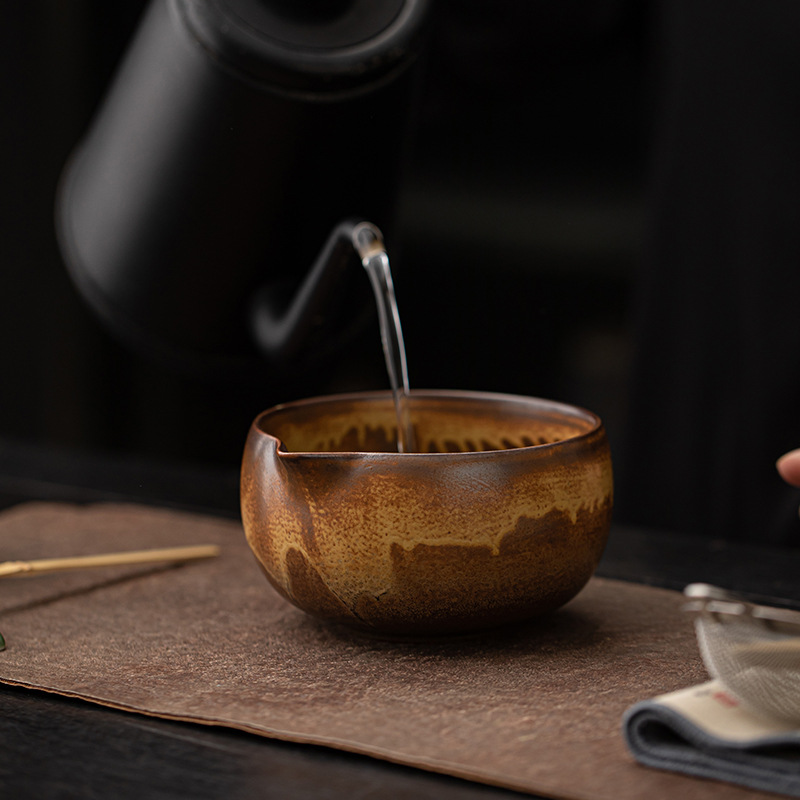 Bộ bốn mảnh matcha lò nung cổ điển, đồ dùng pha trà, trà Baixi, dụng cụ matcha, bát trà, bình trà, bàn chải trà đứng