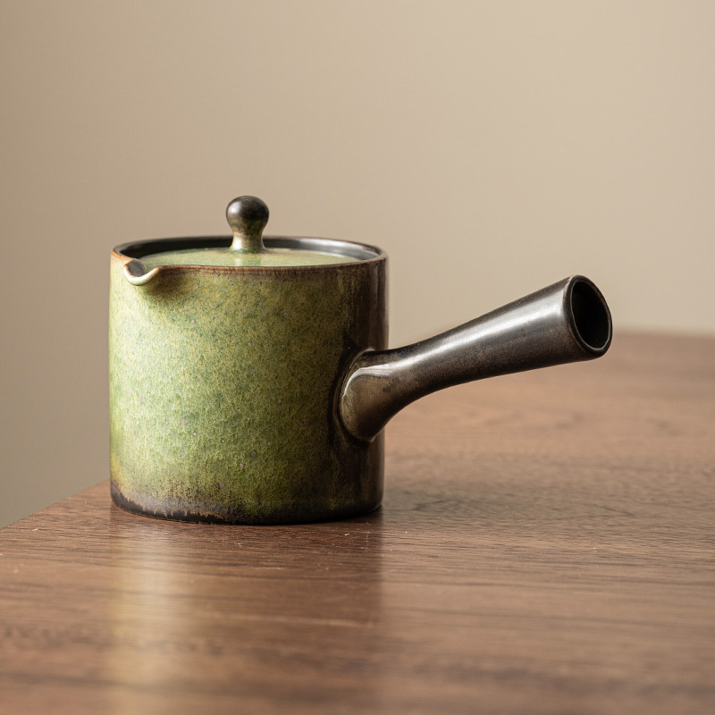 Ấm tay cầm bên hông cổ điển lò nung ấm pha trà gốm sứ tách nước trà bộ trà Kung Fu Trung Quốc ấm đơn chống bỏng gia dụng