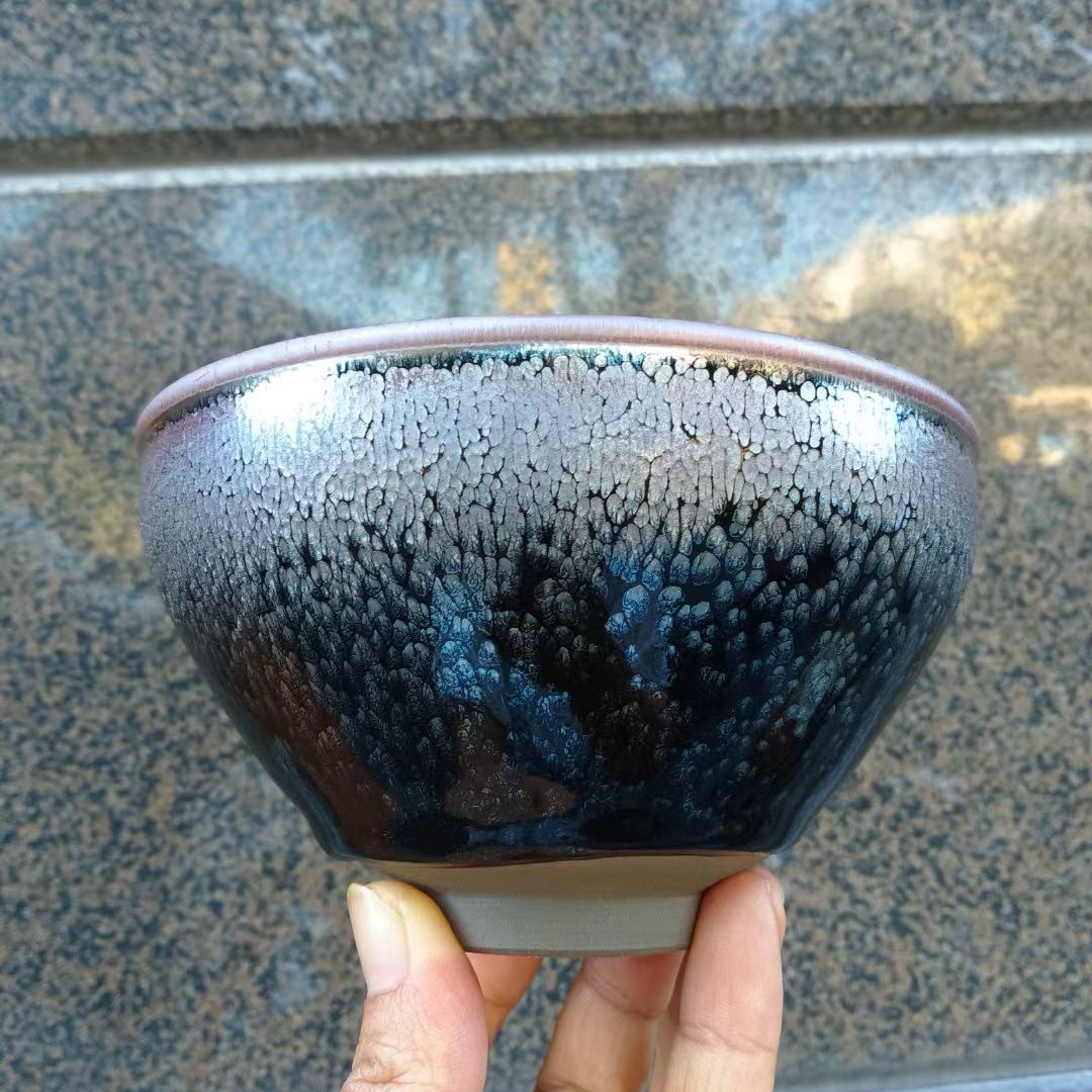 [Chén trà] Đồ dùng trà bắt chước bài hát, giọt dầu đen, chén trà tiêu chuẩn 12,5 cm, bát matcha, Chen Jiazhan