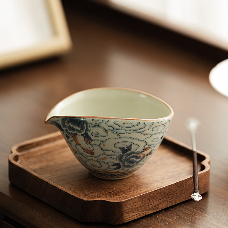 Cốc công cộng Xiangyun Ruitu Fuwan có thể nâng cốc công cộng bằng sứ Ru